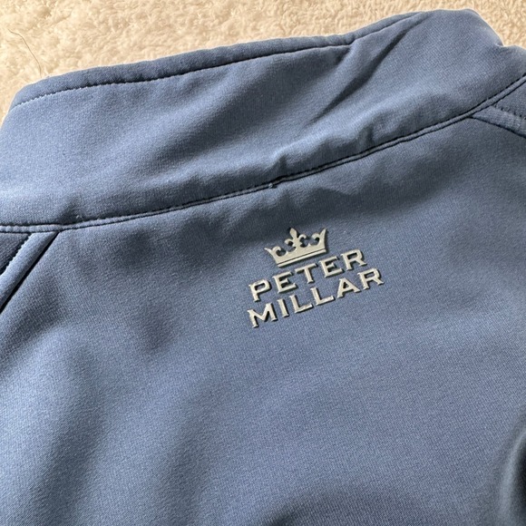 Peter Millar Crown Sport Full Zip Fleece Sweatshirt Work Preppy Blue Large Clean - Picture 4 of 7
